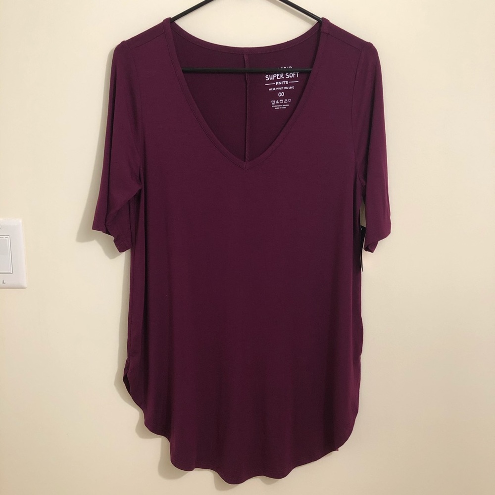 Torrid Super Soft Burgundy/Purple Tunic Tee M/L